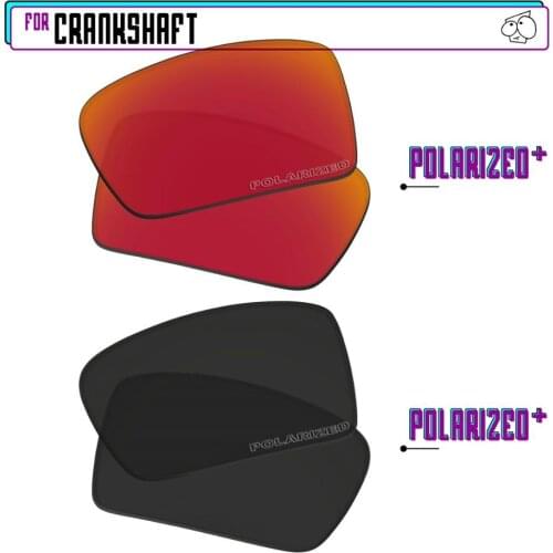 EZReplace Polarized Replacement Lenses for - Oakley Crankshaft Sunglasses - BlackPPlus-RedPPlus