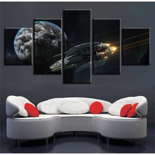 Hot Sale Modular Paintings Cuadros Canvas Wall Art Pictures Decoration 5 Pieces Cosmic Planet Earth HD Printed Landscape Poster
