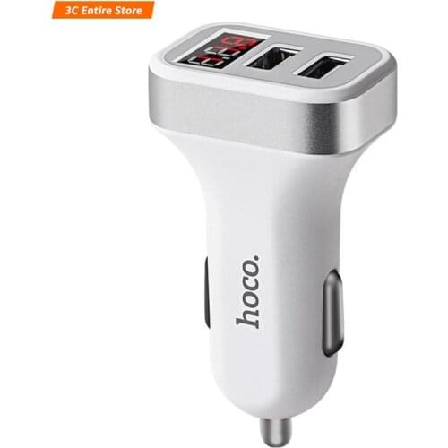 HOCO Z3 2 Ports USB Universal Car Charger LED Digital Display Dual USB Mobile Phone 2.1A Fast Charging Adapter for Phone