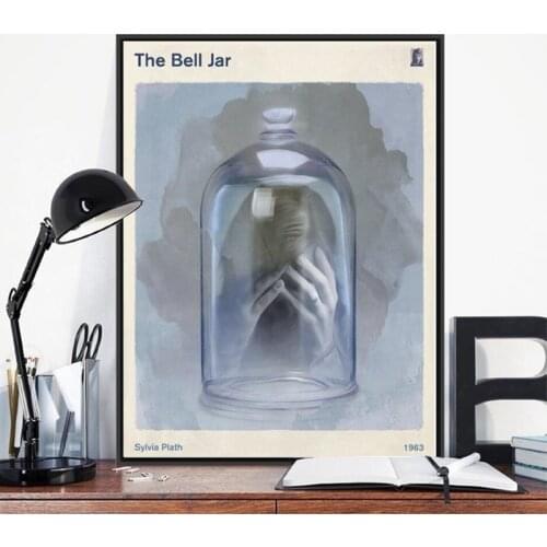 Canvas Painting The Bell Jar Sylvia Plath Literary Book Cover Poster Print Literature Bookworm Bibliophile Wall Art Home Decor
