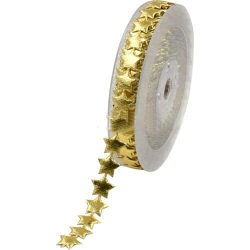 Slivery golden star Ribbons For Party Birthday Wedding DIY Crafts Gift Packing Belt decoration Sewing Handmade Wrapping Wh