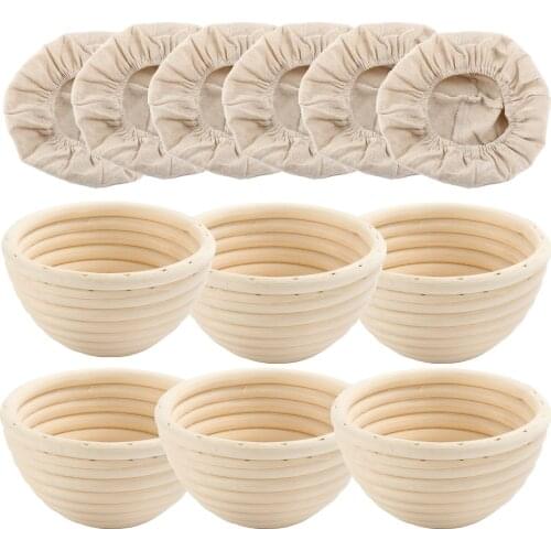 Small Round 4.3 inch Bread Mold Set 6 Bread Proofing Basket Sourdough Banneton Proving Basket Brotform Ferment Bread Baking Mold
