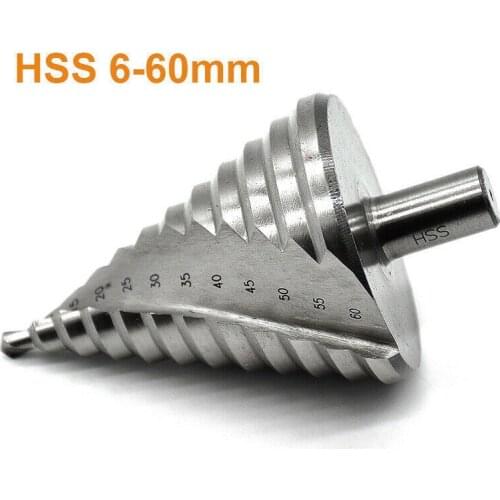 6-60mm Multifunctional Drill Bit High Speed Steel Spiral Groove Step White Tower Triangle Drill Large Size Hole Opener