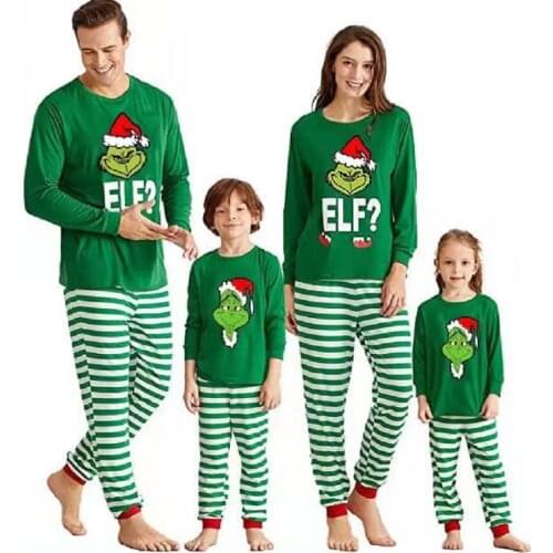 2022 Family Christmas Pajamas Cotton Set Fashion Funny Mother Daughter Dad Son Parent-Child Home Nightwear Clothing