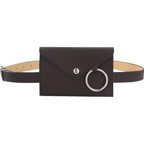 Fashion Women Chest Bag Solid Color Ring PU Leather Messenger Shoulder Crossbody Clutch Bag Packet Handbag Bolsa Feminino SS0421