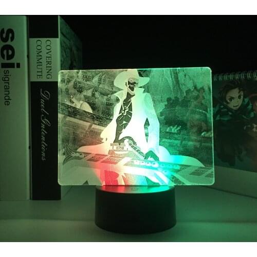 Man In Hat With Cross Knife 3D Lamp Visual Illusion Acrylic Light Guide Plate Home Decoration for Couple Festival Birthday Gifts