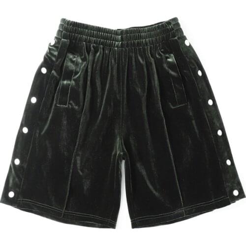 Mens Velour Shorts Comfortable Soft Baggy Velvet Side Single Breasted Fashion Casual High Quality Home Apparel Joggers Shorts