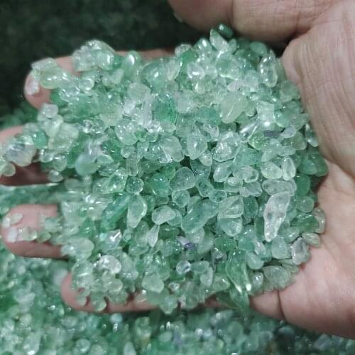 Natural green Strawberry Crystal Crushed Stone Fish Tank Aquarium Garden Healing Energy Stone Decoration