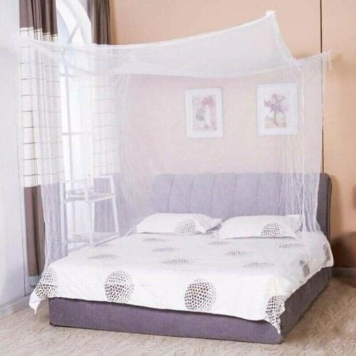 2019 Newest Princess Lace Canopy Mosquito Net Four Corner Post Bug Insect Repeller No Frame Full Queen King Size Bed Mosquito