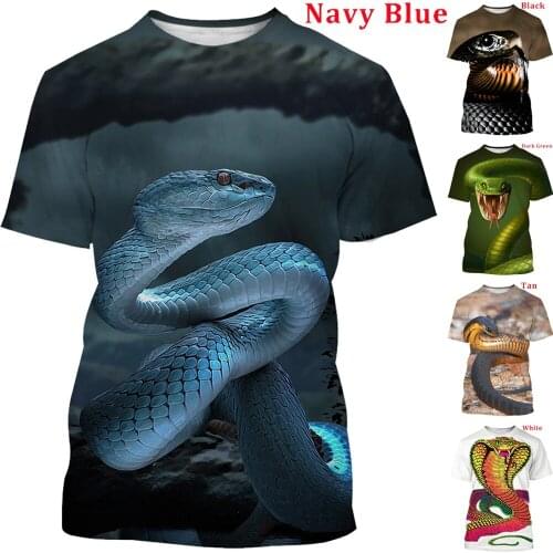 2021 Newest Men and Women Fashion 3d Printed Snake T-shirt Personality Creative T-shirt Tops