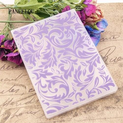NEW Purple romantic vine Embossing folders Plastic For Scrapbooking DIY Template Fondant Cake Photo Album Card Making