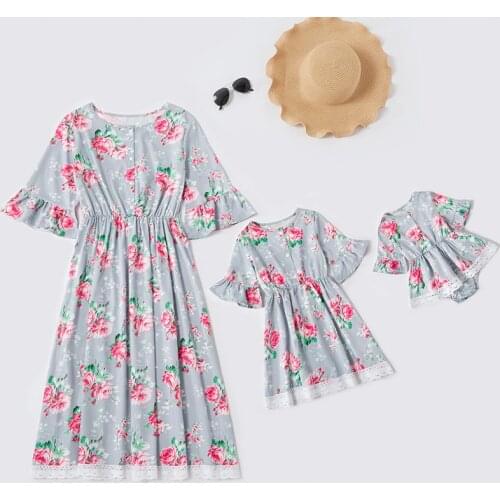 Mother Daughter Dress Family Matching New Summer Look Mom Baby Mommy And Me Mom Daughte Clothes Woman Kid Girls Toddlers Outfits