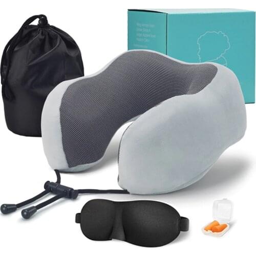 SB U Shaped Memory Foam Neck Pillows Soft Slow Rebound long Travel Pillow Breathable support cervical spine Natural latex pillow