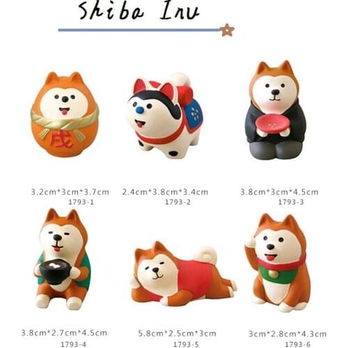 Japan Anime Cute Shiba Inu Dog Decole Resin Craft Model Figurine Miniature Ornaments Garden Collectible Educational Toy Gift