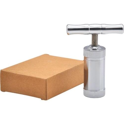 T Shape Aluminum Pollen Presser Compressor Press Spice Herb Grinder Tobacco Grinders Hand Crusher Accessories