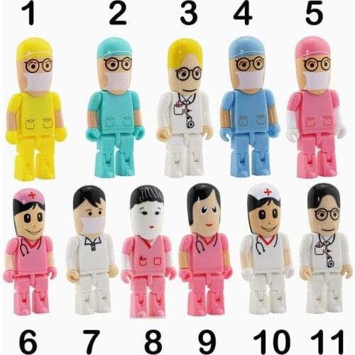 Doctors Memory Stick Nurses Dentist PenDrive Cartoon USB Flash Drive Pen Drive 8G Pen Drives 4G 16G Flash Card U Disk USB Drive