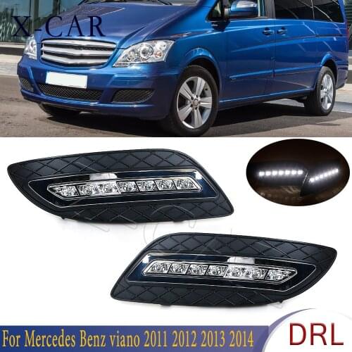 X-CAR LED DRL Fog Lamp Decoration Daytime Running Light 12V Daytime Car Light For Mercedes Benz viano 2011 2012 2013 2014