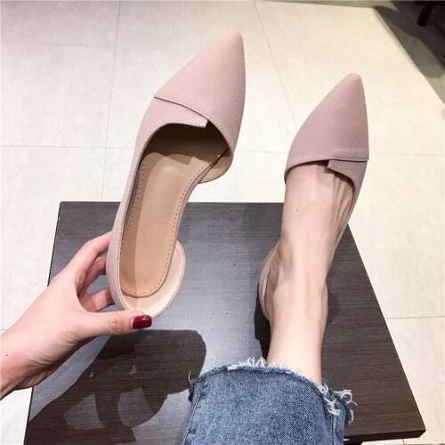 Pink Fashion Casual Flat Shoes Woman 2021 Newest Summer Breathable Cozy Soft Soled Casual Shoes Pointed Toe Shallow Women Shoes