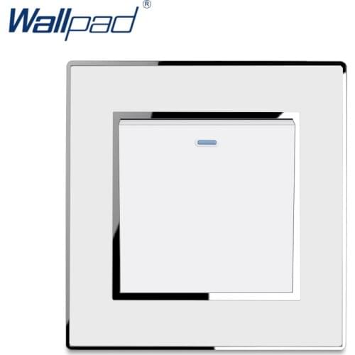 1 Gang Reset Switch Momentary Contact Doorbell Function Luxury Acrylic Panel With Silver Border Wallpad Push Button Wall Switch