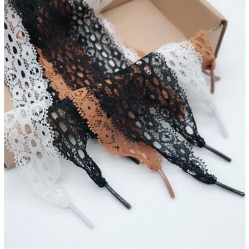 1 pair Shoelace New 3CM Width Fashion Sexy Lace Shoelaces 80CM/100CM Length Canvas Sneaker Sport Shoes Laces 3 Colors