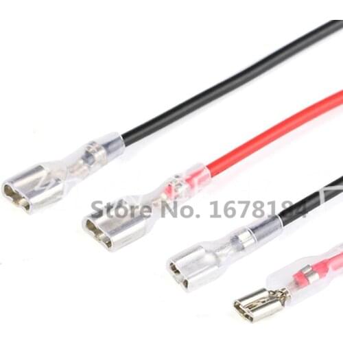 10pcs 20CM 30CM 2.8MM/4.8MM/6.3mm 2.8/4.8/6.3 female Spade Crimp Terminal Connector with wire red black for rocker switch