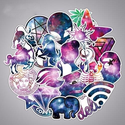 36PCS New Starry Series Cartoon PVC Waterproof Sticker For Luggage Skateboard Phone Laptop Moto Trunk Guitar Car DIY Stickers