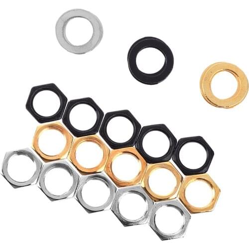 5pcs hot sale Iron Jack Socket Connector Nuts with Washers Set for Electric Guitar Bass Parts