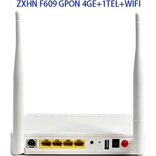 10pcs Z T E ONU F609 4GE+1TEL+WIFI 2.4g 5db Antenna Router GPON English interface, Customized logo OEM. F660 F670L F673 ANATEL