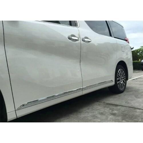 Car Accessories Styling For Toyota Alphard 2016 Abs Chromium Car Body Door Side Skirt Accent Moulding Sticker Trim 4Pcs/Set