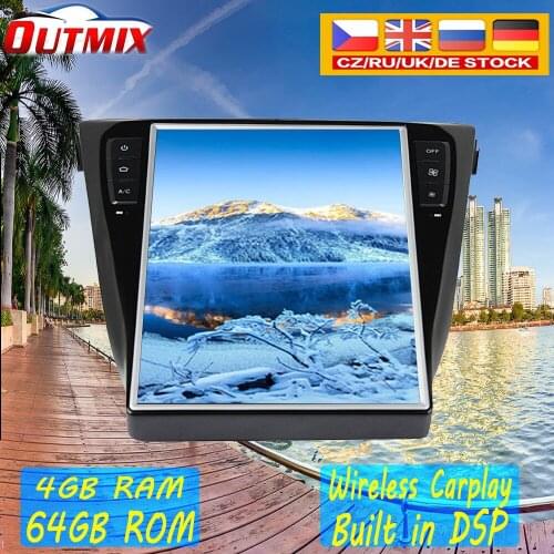 Tesla style Vertical screen Android 9 Car Video Player GPS For NISSAN X-Trail / Qashaqi 2014-2016 Car Gps Navigation stereo