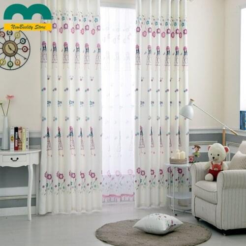 White Princess Curtains Concise Modern Girls Shade Curtains for Living Dining Room Bedroom Windows Drapes Cortinas