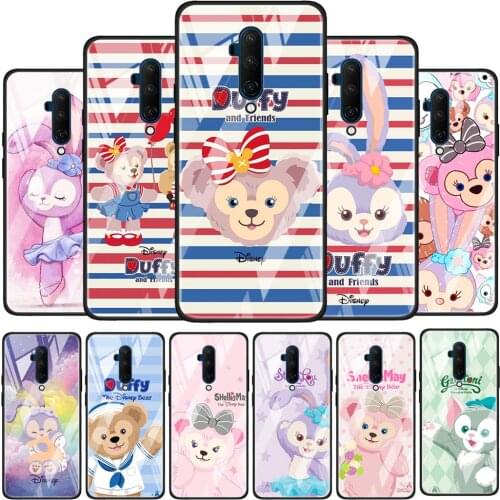 Duffy Disney Bear Cute Glossy Protection Cover for OnePlus 9R 9 8T 8 7T 7 Pro Nord Z 5G Luxury Tempered Glass Phone Case