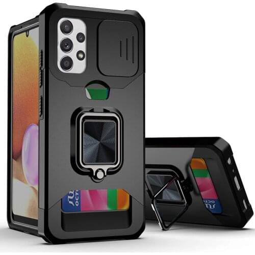For Samsung Galaxy A52 A82 A72 A42 A32 A12 A03S A02S S21 Plus Note 20 Ultra S21 FE Case Shockproof Armor Card Slot Holder Cover