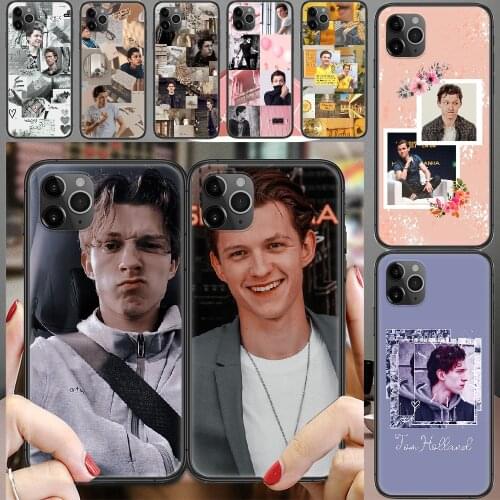 Tom Holland Spider Actor Phone Case Cover Hull For iphone 5 5s se 2 6 6s 7 8 12 mini plus X XS XR 11 PRO MAX black luxury back