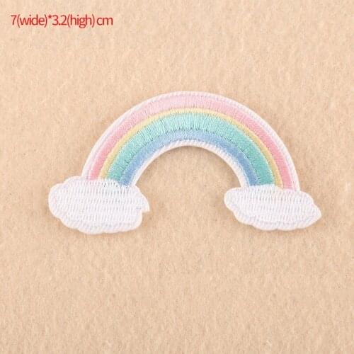 Fantasy girl heart rainbow moon meteor embroidery cloth stick ironing hand ledger decorative clothing T-shirt broken patch stick
