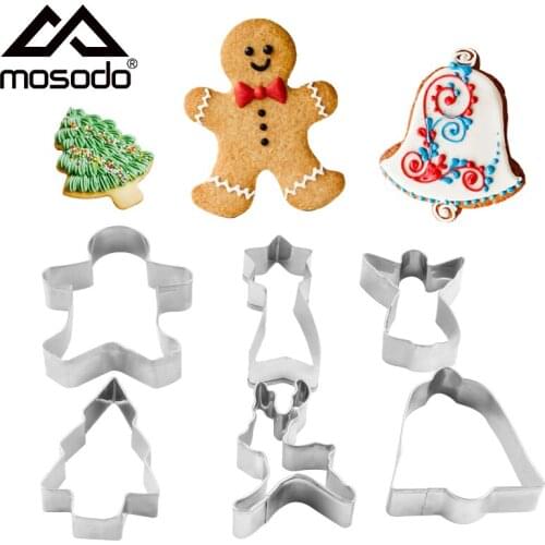 6pcs/set Cookie Cutter Tools Biscuit Mold Pastry Cake Forms Gingerbread House Christmas Baking Decorating Cutter Molds Tools