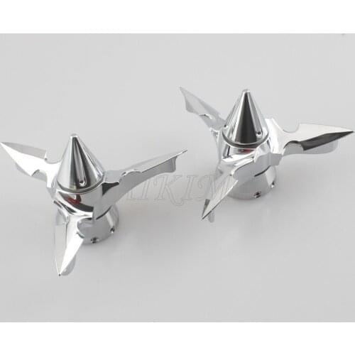 Chrome Spun Blade Spinning Front Axle Cap Nut Cover case For Harley Touring Sportster