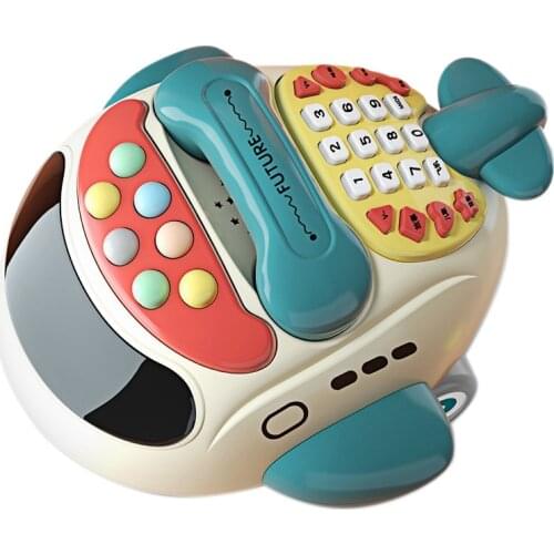 Phone Toy Airplane Shape Intelligence Development Eco-Friendly Cartoon Plane Music Phone Toy for Infants Toy