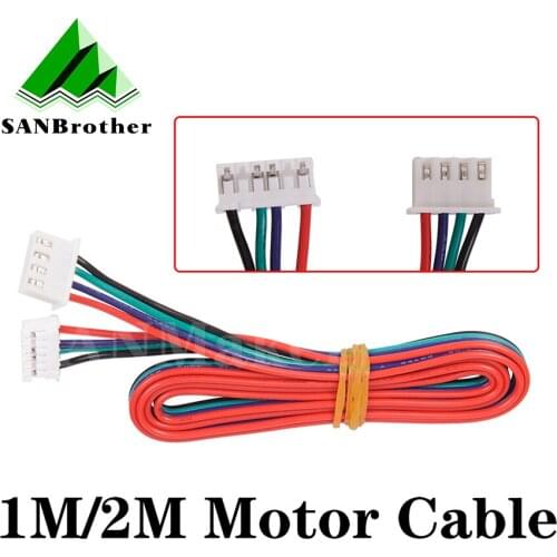 3D Printer Motor Cable Connector 4pcs/lot 1M/2M DuPont line HX2.54 4pin to 6pin White Terminal 4pin Stepper Motor Cables