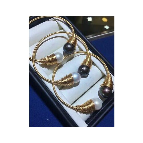 Beautiful AAA 12mm Black White South Sea Natural pearl Bracelet