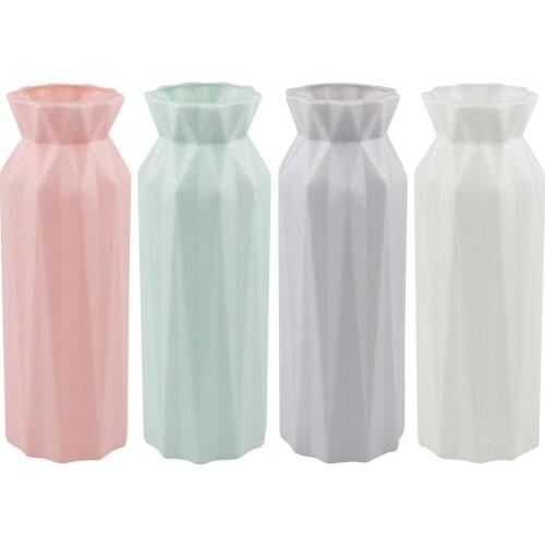 Nordic Style Round Vase Plastic Simple Flower Pot for Home Decor