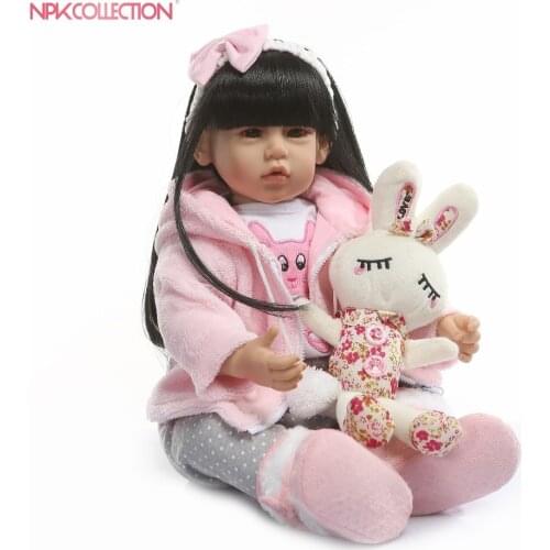 NPKCOLLECTION 50cm toddler Silicone Reborn Baby Dolls Boneca Bebe doll reborn Lifelike Real Girl Doll Birthday Christmas Gift