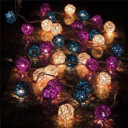 Kunming Ben trade Thai cane garden lights series of 20 head thread purple Christmas decorations