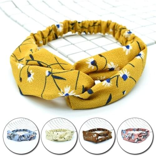 Fashion Women Girls Summer Bohemian Hair Bands Print Headbands Vintage Cross Turban Bandage Bandanas HairBands Hair Accessories