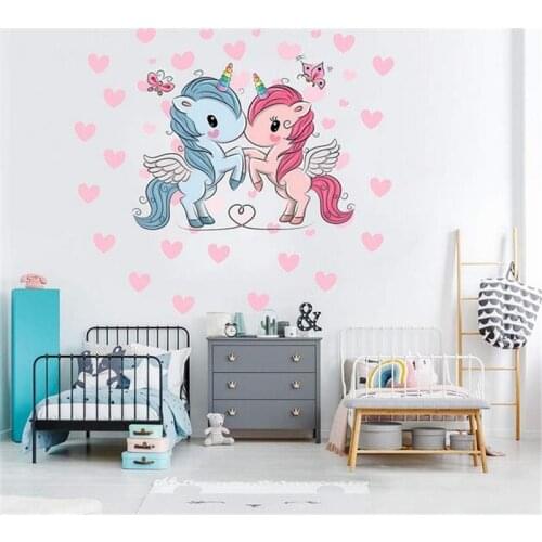 Unicorn wall sticker living room kids children bedroom wall wedding decoration wall stickers for kids rooms