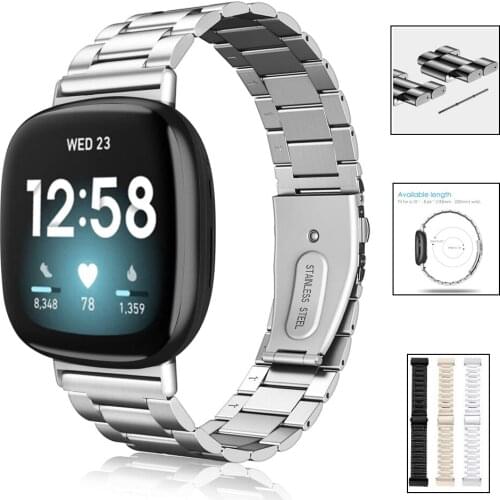 Stainless Steel Wrist Strap For Fitbit Versa 3/Sense Metal Bracelet Fitbit Sense Smart Band Replacement watchband Accessories