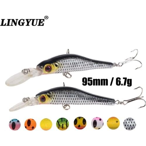 New arrival light minnow 6.7g/95mm hard floating wobblers artificial bait 6# hooks fishing lures 8 colors