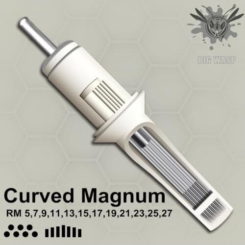 Original BIGWASP Standard Curved Round Magnum Tattoo Needle Cartridge 5/7/9/11/13/15/17/19/21/23/25/27RM