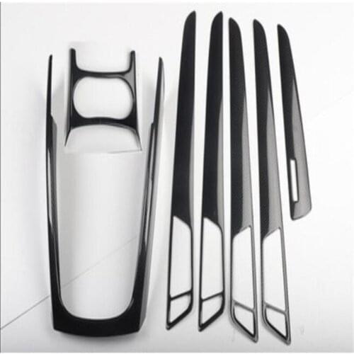 Suitable for Audi Q5 2010-2018 HIPS mahogany carbon fiber pattern modified interior door trim gear frame for left drive