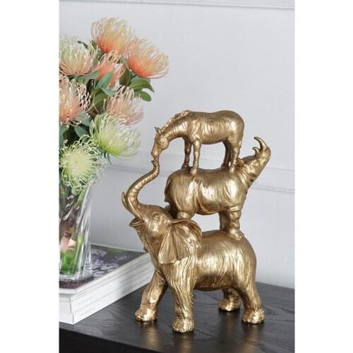 Powkhome Stacking Animals Statuette Office Home Decoration Accessories Animal Figures Modern Art Resin Decora Craft Gift